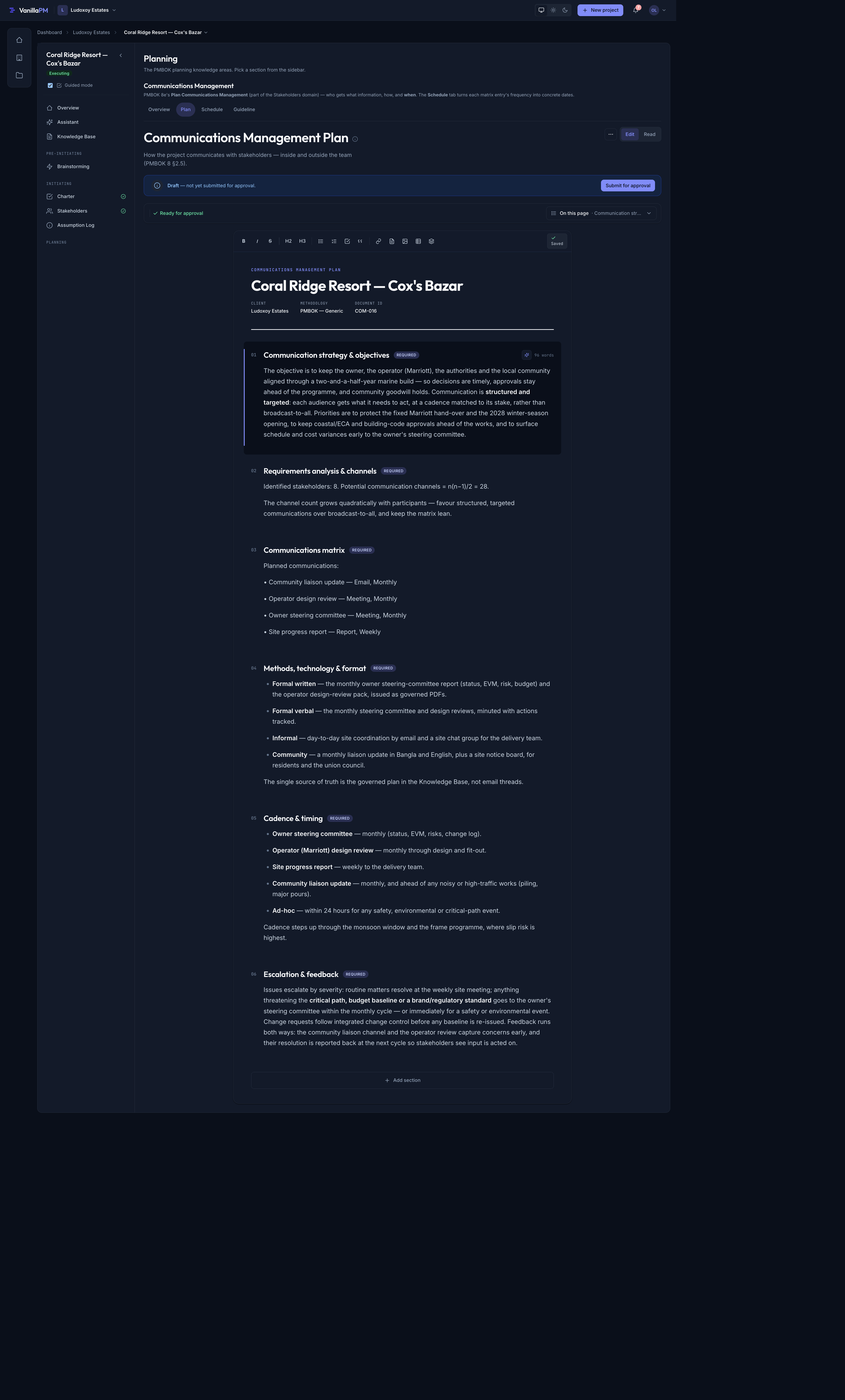 The communications plan
